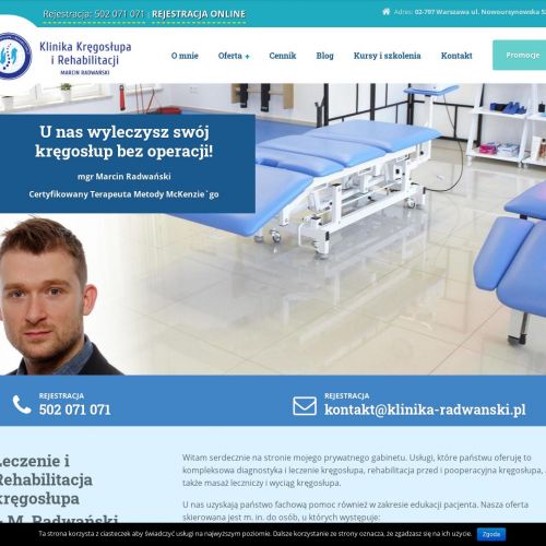 Gabinet rehabilitacji kręgosłupa mokotów w Piasecznie