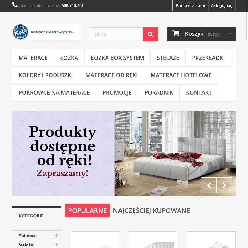 Materace lateksowe 140x200 w Kole