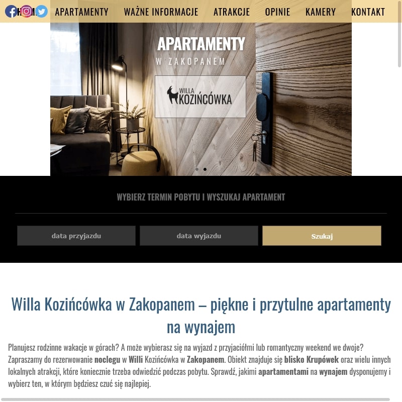 Zakopane - apartamenty z sauną