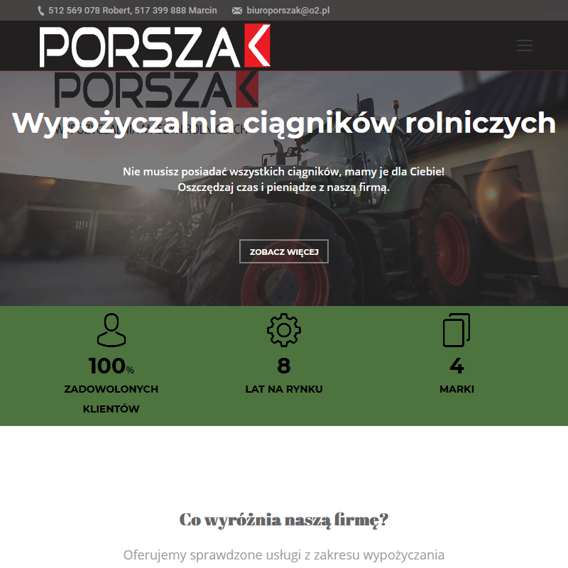 Wynajem ciągników rolniczych cennik