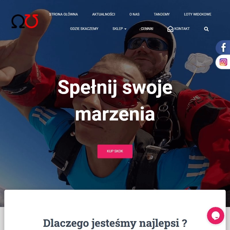 Skok ze spadochronu vouchery na prezent - Katowice